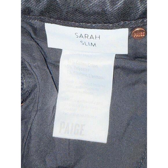 PAIGE black denim Sarah Slim jeans size 25 - Picture 8 of 8